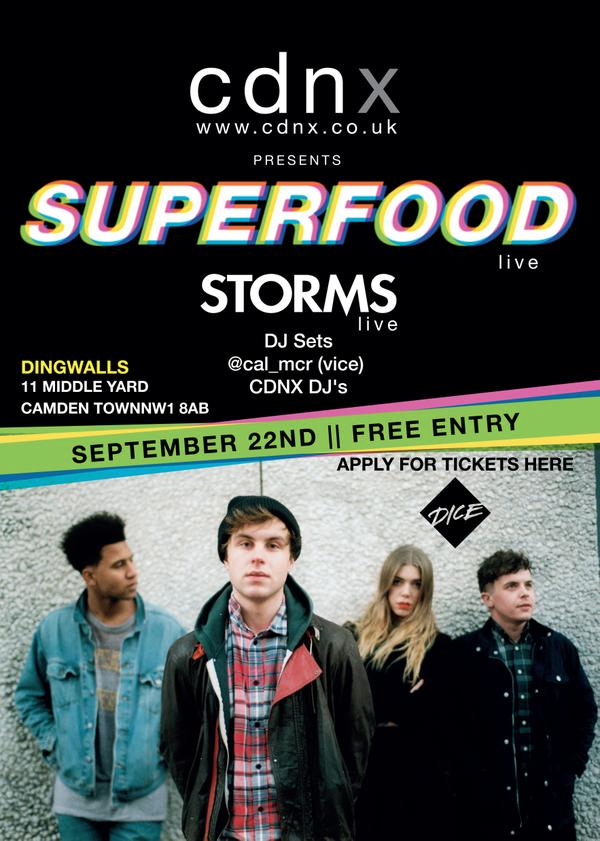 . <a href="/stormsband/">Storms</a> is playing with <a href="/superfoodjunk/">superfood</a> next Tuesday at @DingwallsClub​!! More info: diymag.com/2015/09/14/sup… …
