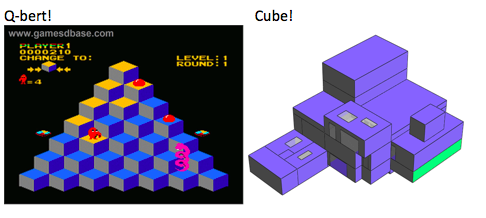 By sheer coincidence our @CUBECINEMA energy model bears a striking resemblance to 80's gaming classic Q*bert...