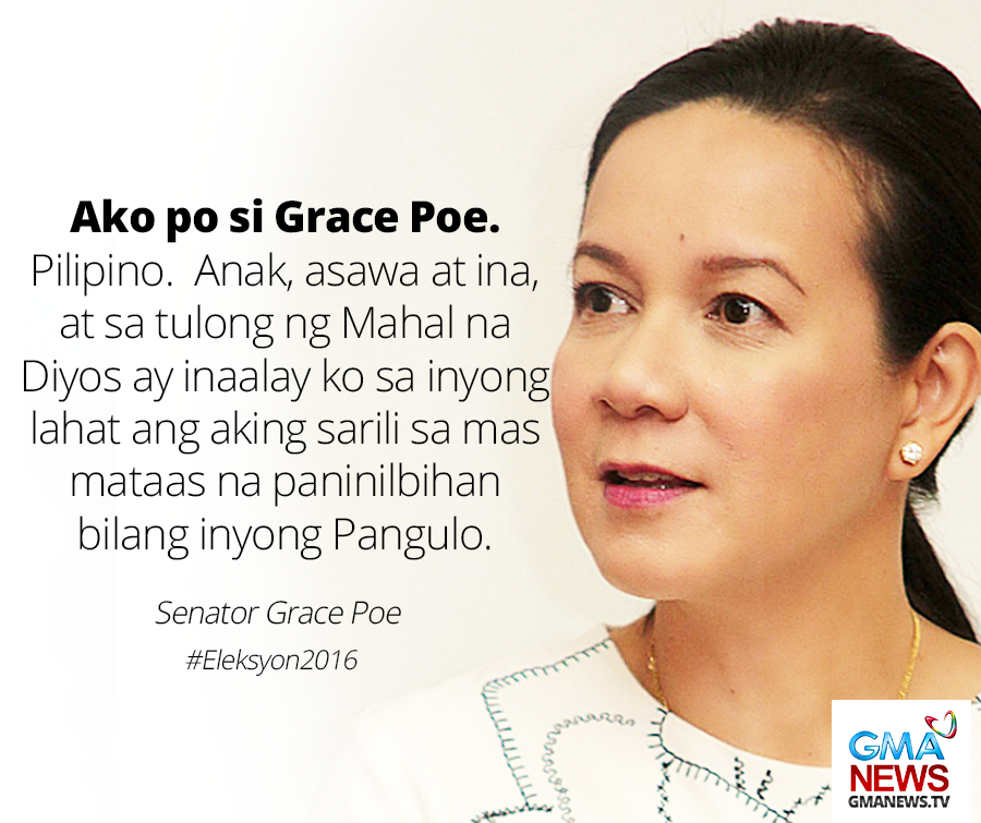 Ano Ang Masasabi N 039 Yo Sa Opisyal Na Pag Anunsiyo Ni Sen Grace Poe Ng Kanyang Kandidatura Sa Eleksyon2016 Youscoop Scoopnest