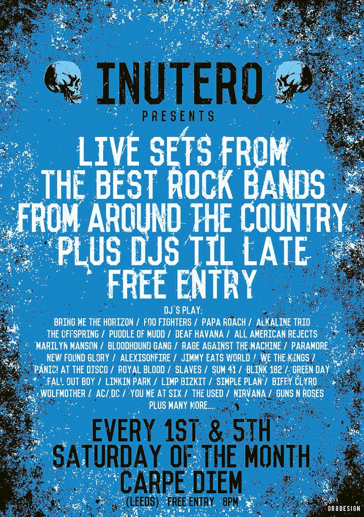 INUTERO every 1st &amp; 5th Sat <a href="/CarpeDiem_Leeds/">Carpe Diem</a> gig listings via FB page #Inutero #loud #Leeds