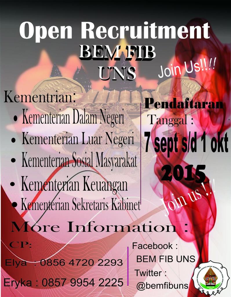 BEMFIBUNS's tweet photo. Ayo gabung @sasindoUNS @FMS_UNS @HmjPandawa @edcomfssr @QISAR_UNS http://t.co/rKFrX7eZLd