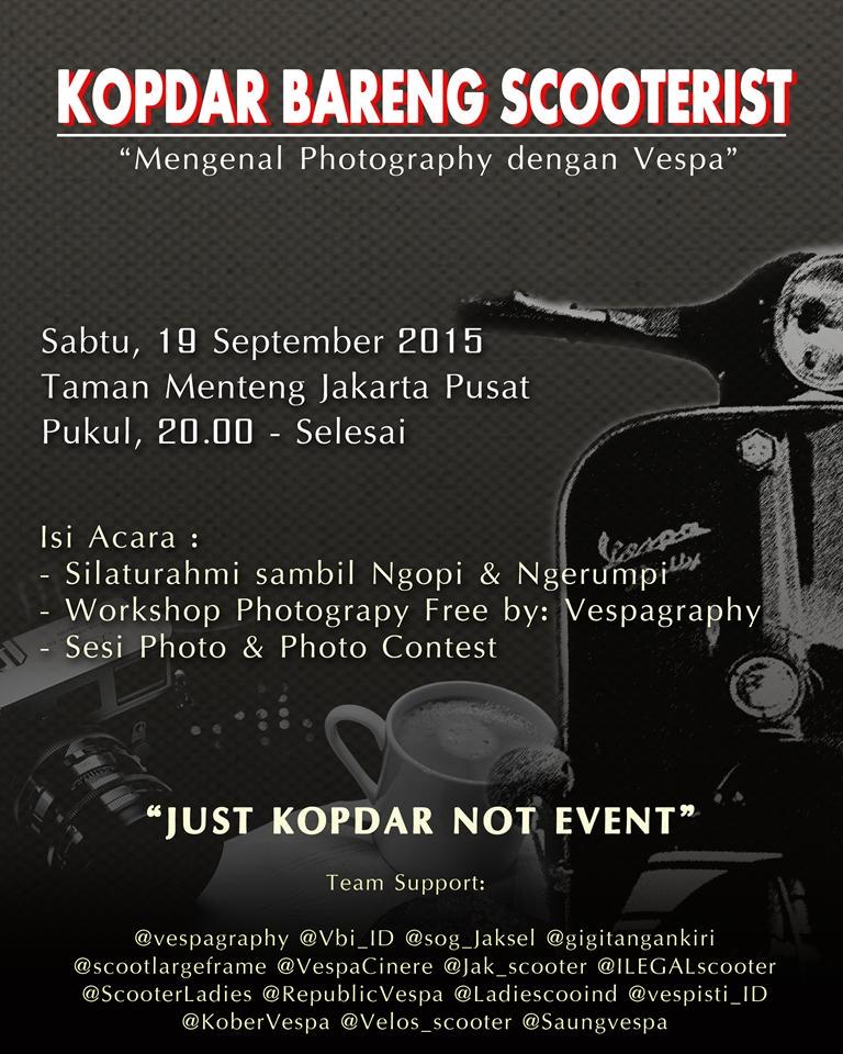 scootlargeframe's tweet photo. Yuukk ramaikan !! @sog_jaksel @gigitangankiri @ILLEGALscooter @vespagraphy @jak_scooter @VespaCinere @Vbi_ID @ http://t.co/SQtcjxuQjw