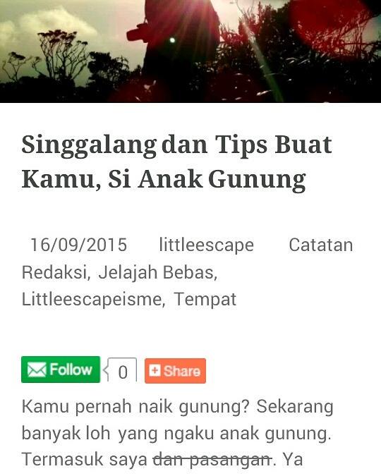 Cerita anak gunung, pemula di Singgalang
littleescape.com/2015/09/16/sin…