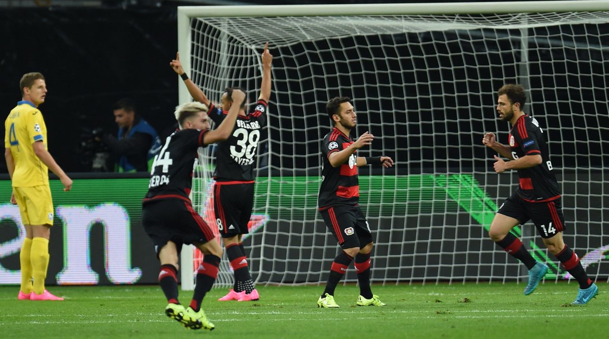 ChampionsLeague's tweet photo. It took @bayer04fussball four minutes to break the deadlock, but @FCBATE have hit back #UCL http://t.co/1wSUpit4zx