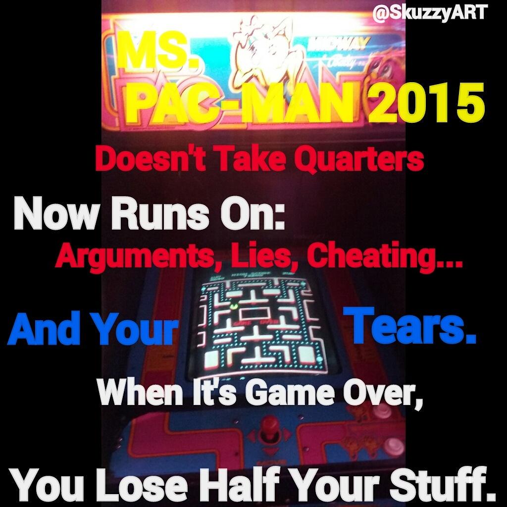SkuzzyART's tweet photo. Ms. Pac-Man 2015 edition. http://t.co/sDLZBnxJKv