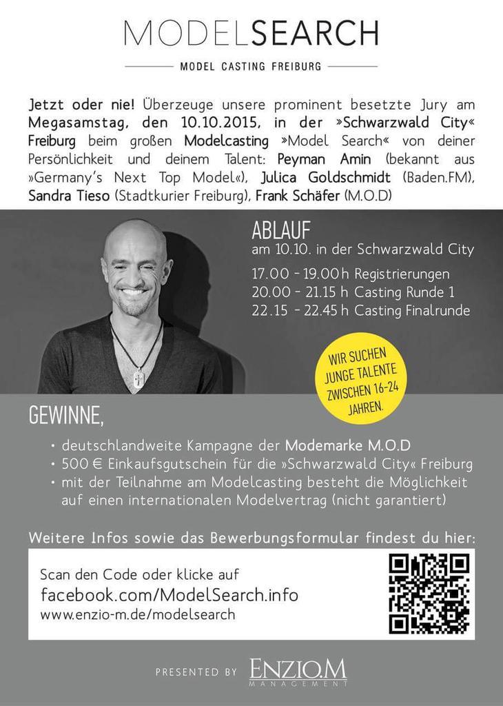 ✪ Großes Modelcasting by Enzio.M ✪ 
✪ 10.10.2015 in @ Schwarzwald City Freiburg ✪ #peymanamin enzio-m.de/modelsearch