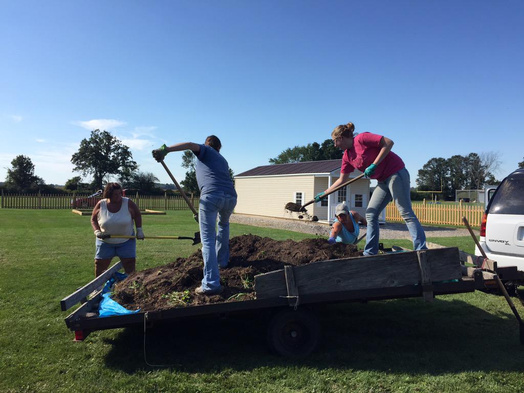 Hauckll's tweet photo. Preschool staff working hard on the Preschool Playground http://t.co/7MPTxMbnP0
