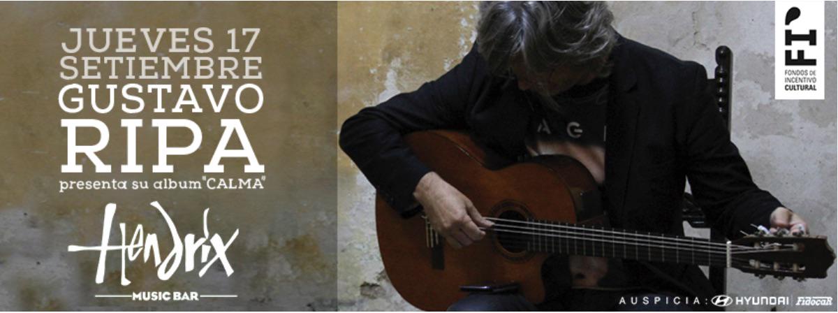 ProM_UY's tweet photo. @RipaGustavo presenta temas de su disco CALMA 3. Jueves 17 en @HendrixMusicBar Reservas 094122700. http://t.co/qKcpUPDQnZ