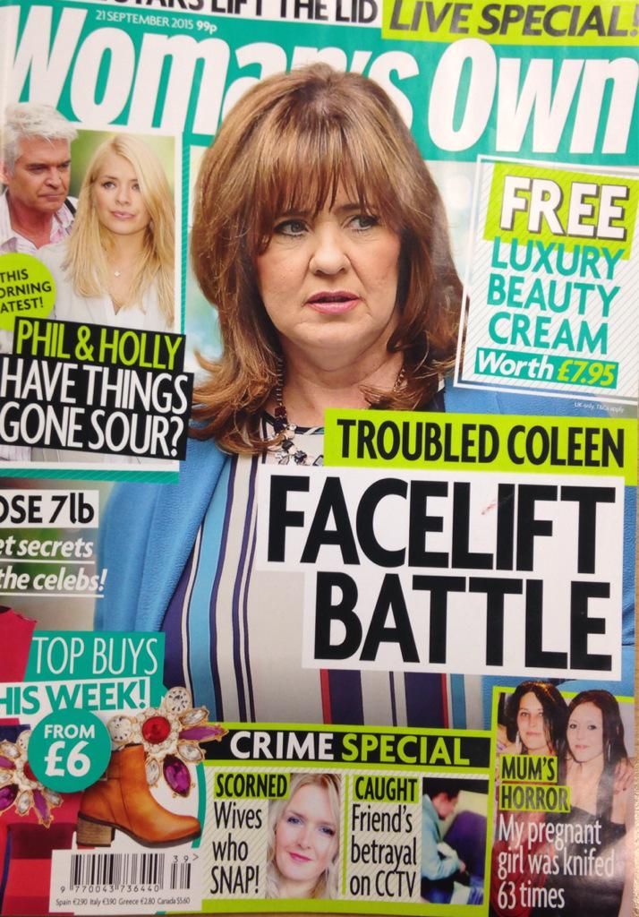 CharlCatersNews's tweet photo. The front of women's own - mums horror as girl stabbed 63 times! A tragic story written by Deputy Editor Paige http://t.co/Lq7CPZijCs