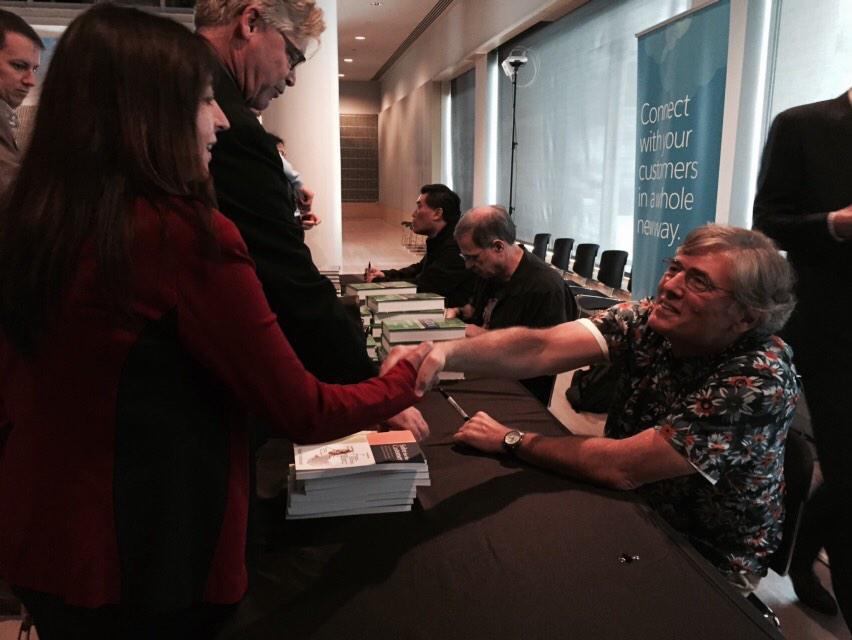 msannechen's tweet photo. All-star book signing #FutureofCRM #DF15 @pgreenbe @DenisPombriant @rwang0 @jtaschek @cathleenobata http://t.co/nUZ5uTj03J