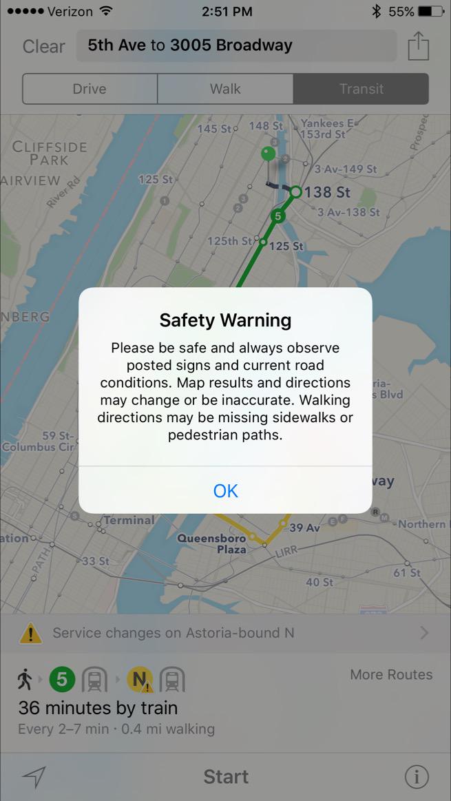 Lisa Eadicicco Odd Safety Warning For Using Apple Maps Sidewalks May Be Missing Http T Co Q5lprgne62