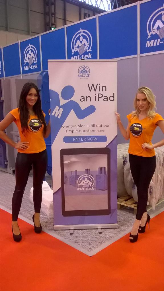 Win an #iPad with the help of <a href="/tana_oy/">Tana Oy</a> promo #girls! Visit us at stand 5W172 today! @miltek