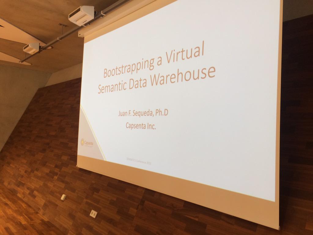 About to present "Bootstrapping a Virtual Data Warehouse" #semanticsconf