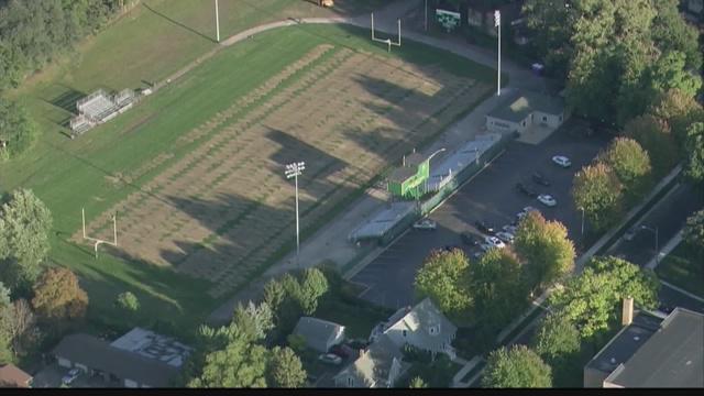 FOX10Phoenix's tweet photo. OOPS! Crew at a Chicago high school accidentally uses weed killer instead of fertilizer. http://t.co/3NdqFC2eZb http://t.co/EXZ5BEbAhn