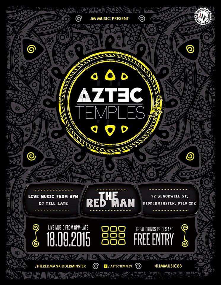 Aztectemples's tweet photo. Aztec Temples playing at The Redman this Friday.
Will be a great night.
All welcome. 
#Kidderminster 
#AztecTemples http://t.co/l5hlSnQ8H2