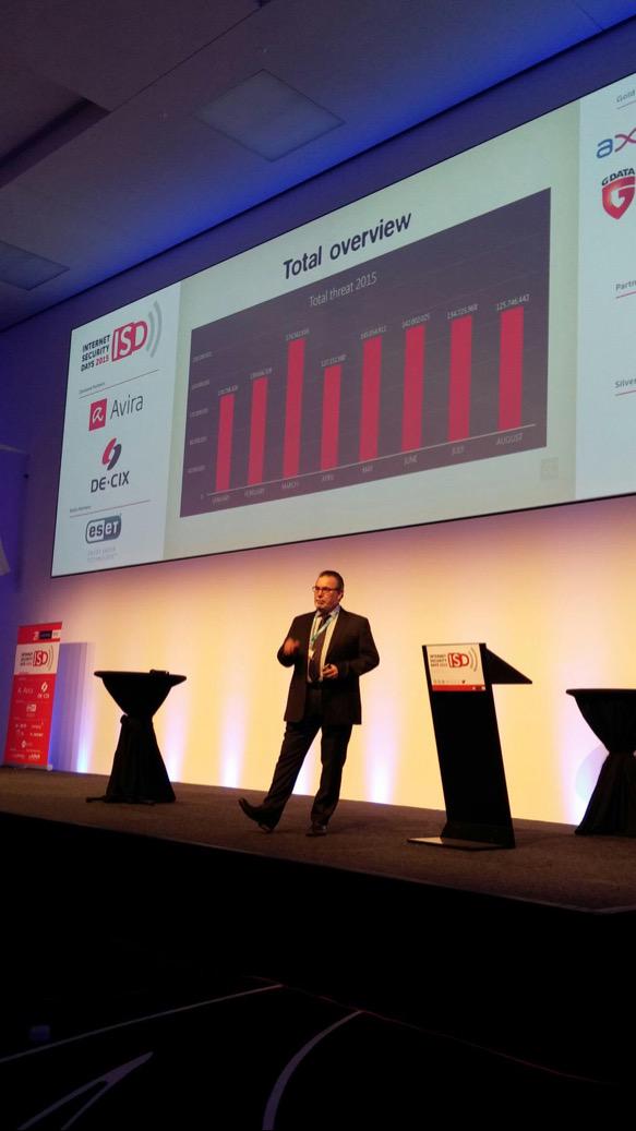 Avira's tweet photo. Avira's very own @SeanObrey during his keynote at the #ISD2015 . #InternetSecurity http://t.co/Mqdu4nAsF5