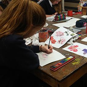 wallingford4140's tweet photo. #Year10 Art students preparing for trip to Kew Gardens with observational painting of natural forms using watercolour http://t.co/NJWzr9z8T9