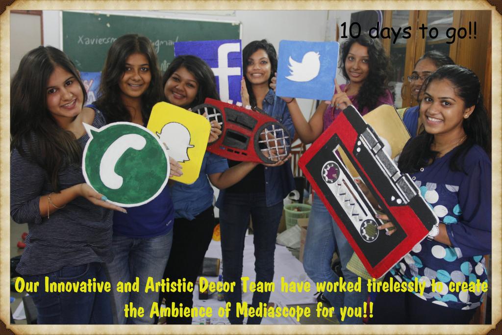 sxc_mediascope's tweet photo. @xaviersmasscom  10 days to go for #mediascope2.0 #decorteam http://t.co/QNsuU3q6vo