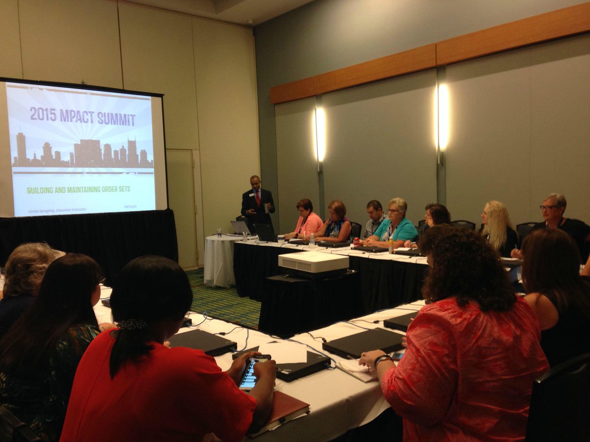 MEDHOSTinc's tweet photo. More Product Education at #MPACT15 - Creating and Maintaining Order Sets. http://t.co/0Dn490n81k