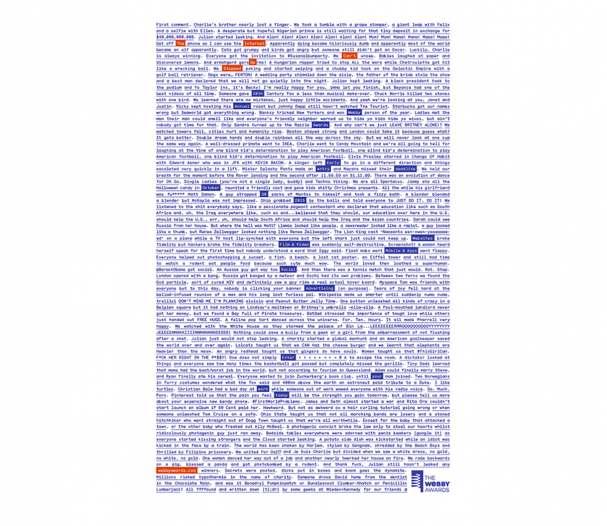 Aderwise's tweet photo. * @TheWebbyAwards celebrate 20 years with impressive designs from 20 past winners http://t.co/CeU9S7Pn8q #20thWebbys http://t.co/3YX9RPM32j