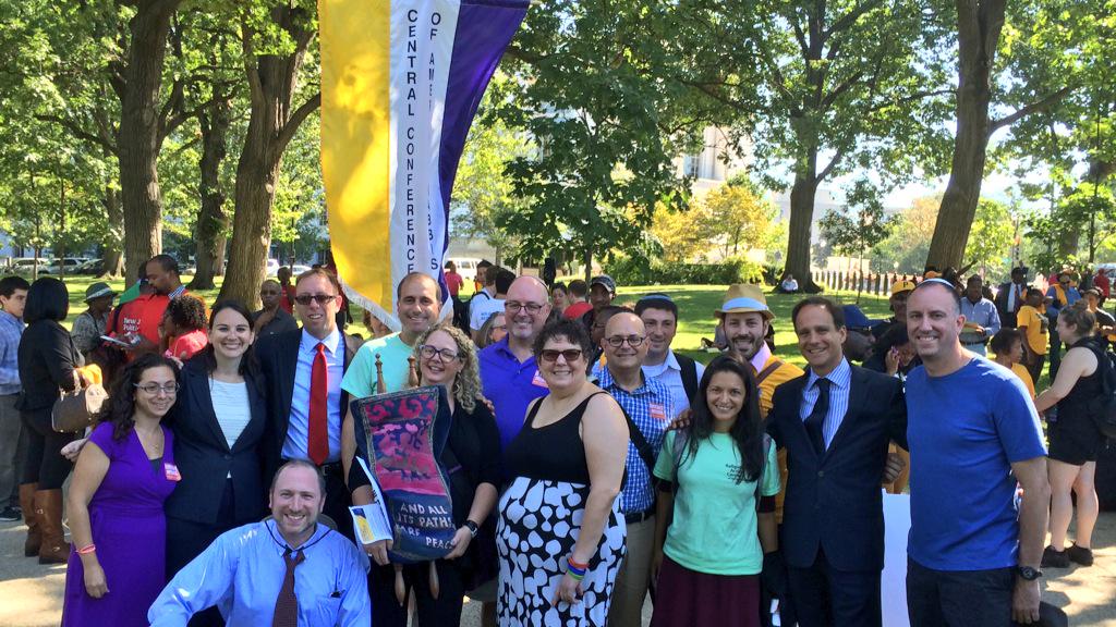 JonahPesner's tweet photo. Honored to be joined by my fellow @ReformRabbis here at the voting rights rally in DC. #TzedekSummer #RestoreTheVRA http://t.co/89vjwKS02M
