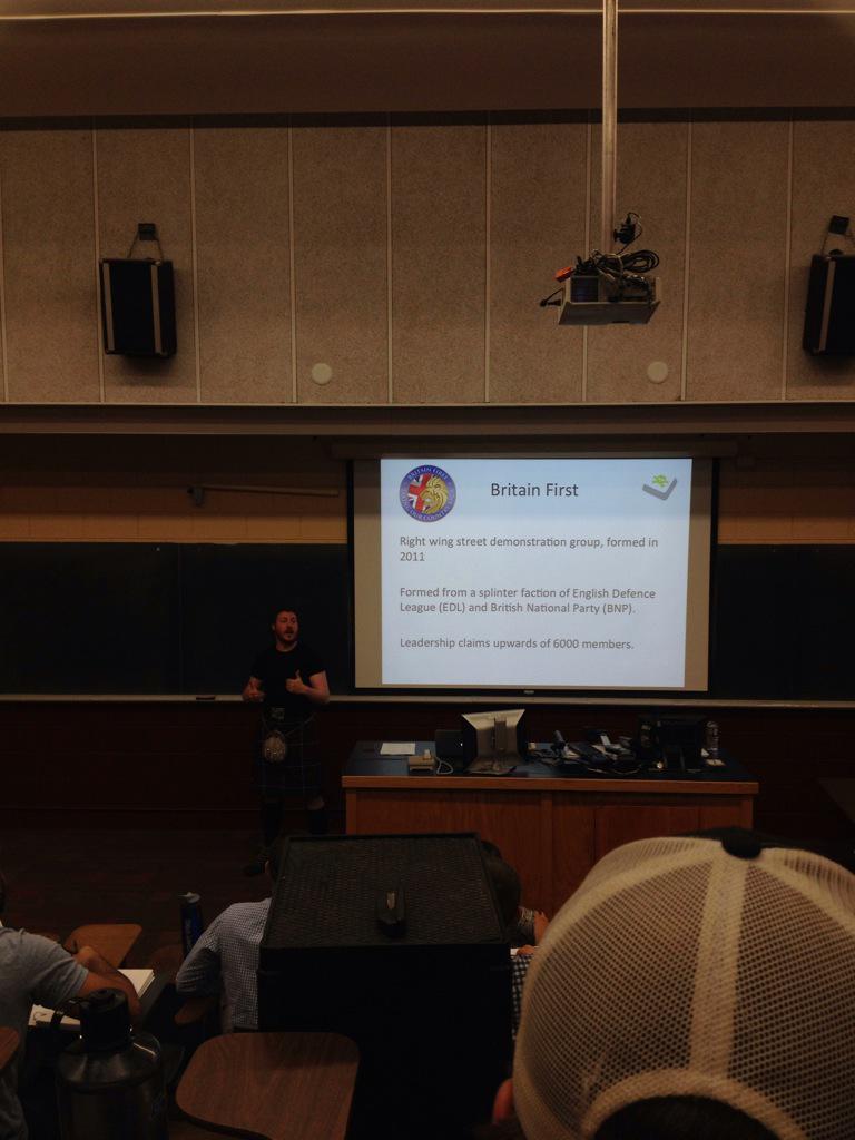 Elliot337's tweet photo. Great lecture from @CTP_Swansea on the live tweeting of terrorist groups. @UMassLowell @SU_GoFurther http://t.co/w1W6q3TYGI
