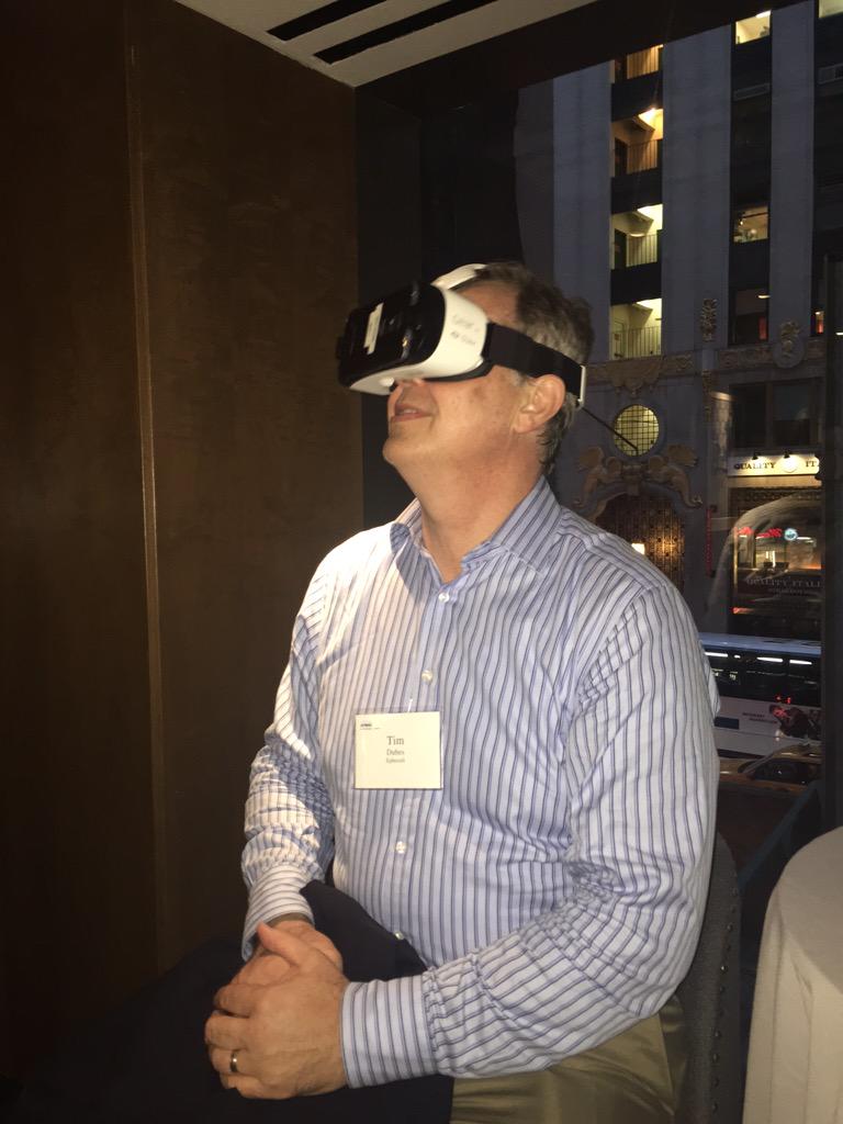 Well #Finovate looks to be off to a fun start.  I wonder who that is playing around in virtual reality....