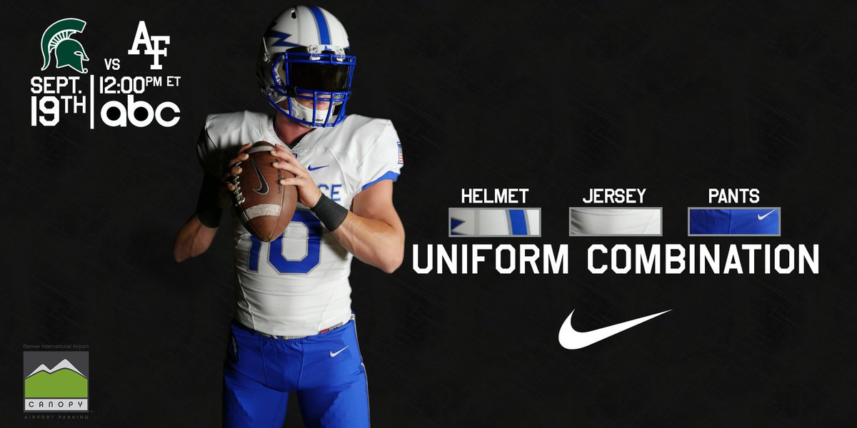 AF_Football's tweet photo. Here is our uniform combination for our nationally televised game against #4 Michigan State. http://t.co/0D7cbRnhN4