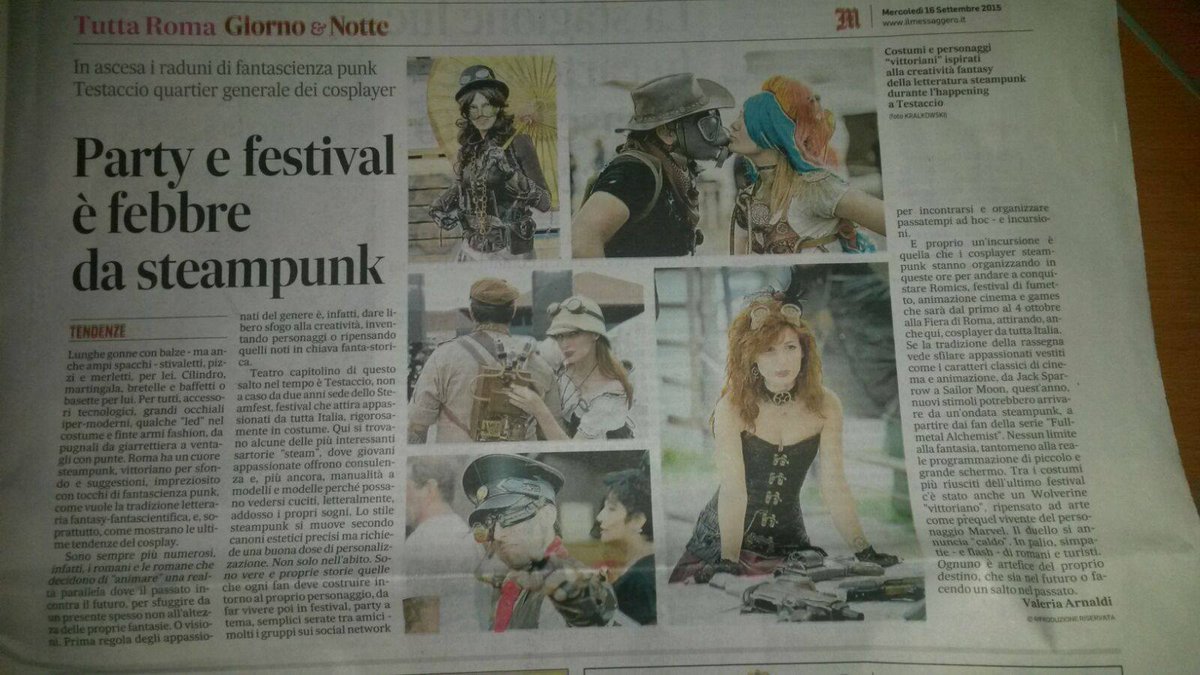 SteamFestRoma's tweet photo. Sale la febbre per lo #steampunk. E'una malattia contagiosa. L'articolo di oggi sul @ilmessaggeroit http://t.co/IwJ7lxhl2D