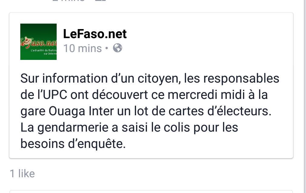 Gugustt's tweet photo. Nouvelle information. #lwili #lwiliVote #votebf2015 #BurkinaFaso http://t.co/yVINShv9Qm