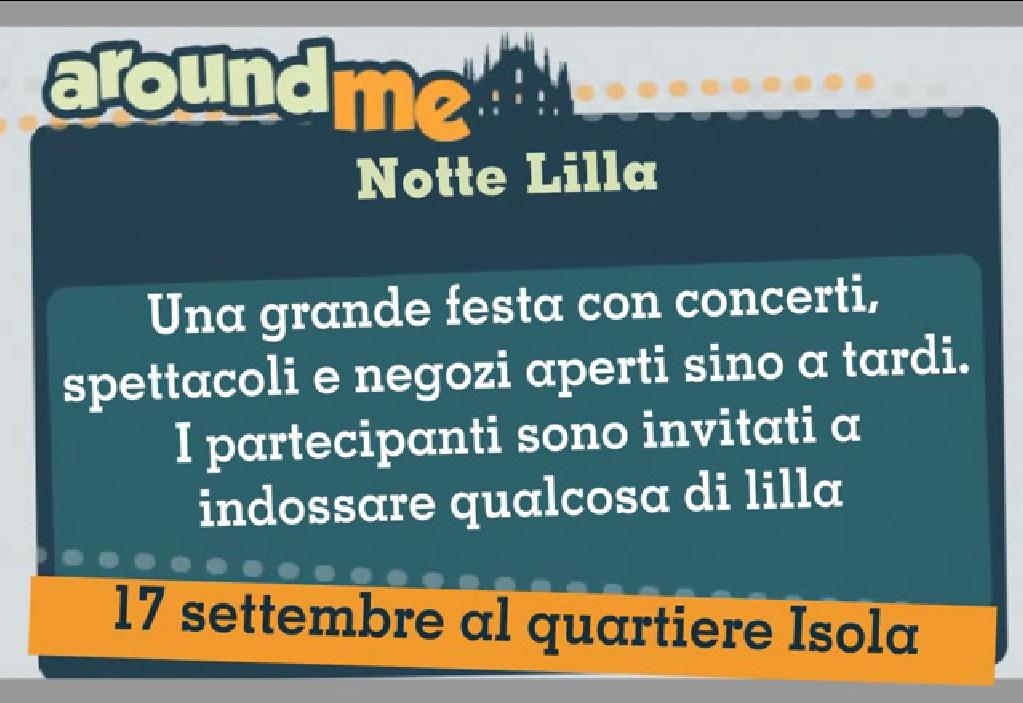 UpTv_ita's tweet photo. Domani nel quartiere #Isola a #Milano #NotteLilla! Non dimenticate di indossare qualcosa di lilla. #AroundMe http://t.co/EYxH9P9vfr