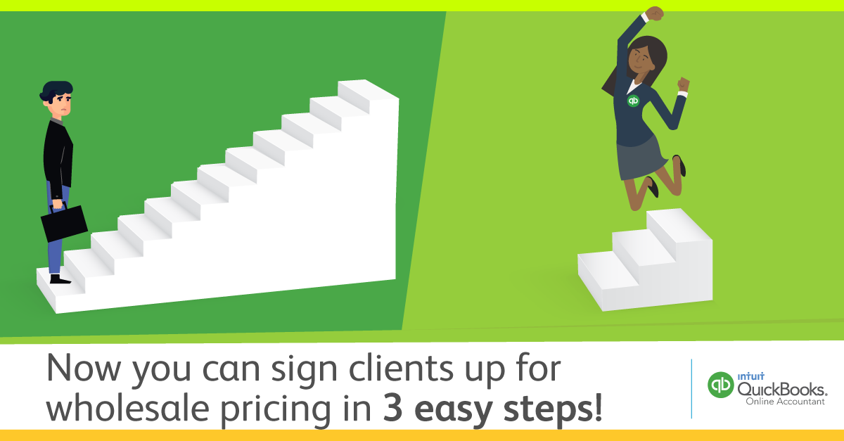 Signing up for wholesale pricing is as easy as 1-2-3!
Go here for next steps: intuit.me/1f49HbX