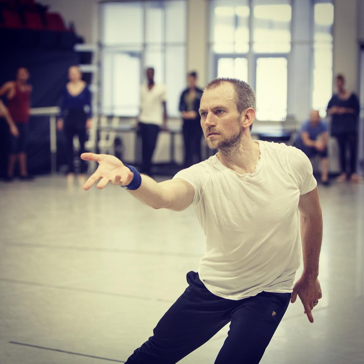 BalletAustin's tweet photo. Dancer Frank Shott during #HamletATX rehearsals. Celebrations continue Friday with #FeteATX & #feteishATX http://t.co/JrAh6jS119