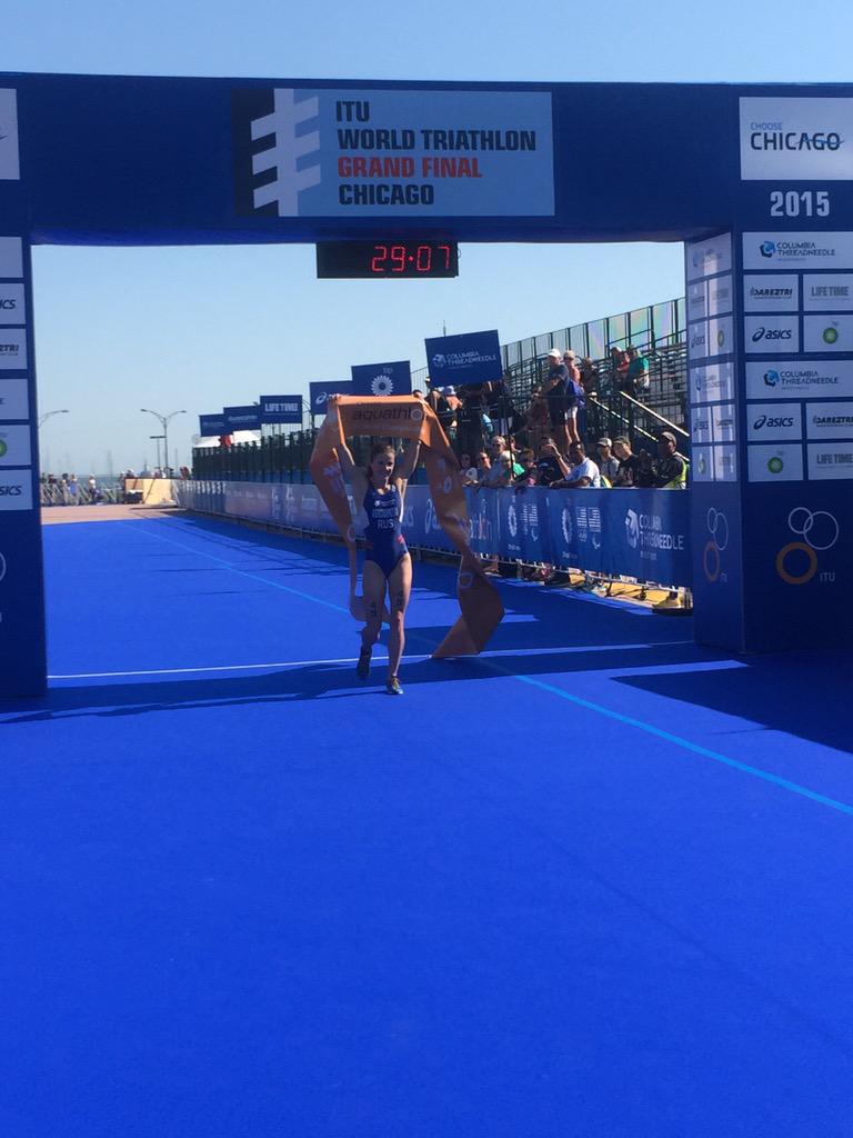 triathlonlive's tweet photo. Our first woman World Champion! Congrats to Anastasia Abrosimova from RUS for her Aquathlon Gold #WTSChicago http://t.co/W6urxDdoMn