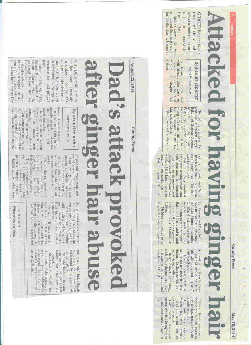 You will have to turn your head to read these from our local paper a year ago - this is the 21st century =^:^=