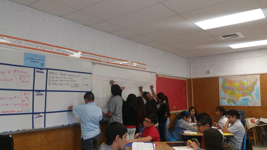 Ms_AdameERHS's tweet photo. Getting our hypothesis on! @STEAMERUSD  kids solving a Medieval Murder Mystery by finding clues in Medieval texts. http://t.co/Gf5FWGzC4S