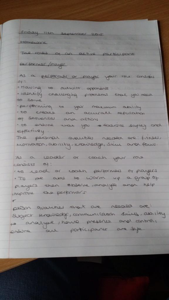 Some excellent home learning, great start Year 10 😊