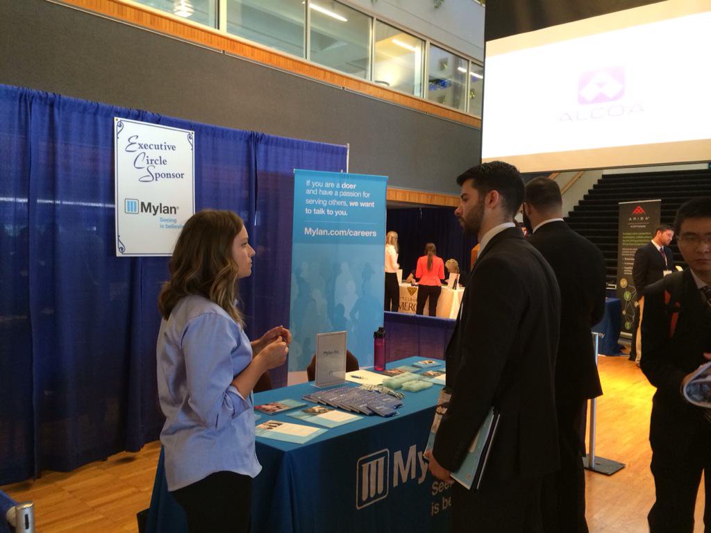Jake learns more about mylan at #duqjobfair @SlizrdWizrd @DuqCareer