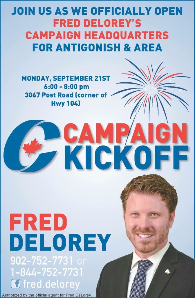 XConservatives's tweet photo. Be sure to come out to @FredDeLorey's Antigonish campaign office opening! Keep Central Nova blue! #elexn42 #StFXVotes http://t.co/lon6Ba26xY