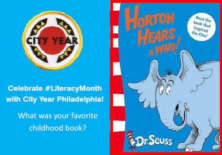 CityYearPhilly's tweet photo. “A person is a person no matter how small” Is the reason I serve. Karly P, Impact Mgr #LiteracyMonth http://t.co/zHeh2T8QIk