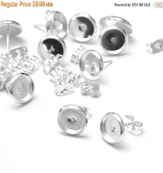 mixnmatchetsy's tweet image. SALE 40 pcs (20 pairs) Silver Post Stud Earrings Setting 8mm… etsy.me/1LgVJBh #handmadejewelry #EarringPosts