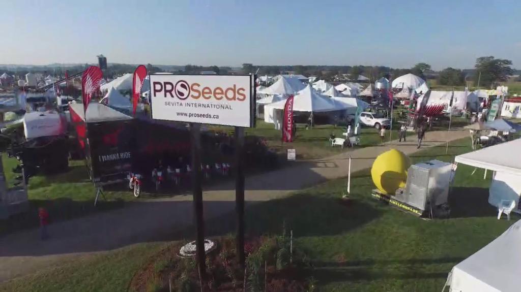 Sevita_Int's tweet photo. Thx to @ontdroneservice for the overhead photo of @Sevita_PROSeeds booth @outdoorfarmshow! http://t.co/iJG6ewfbXq