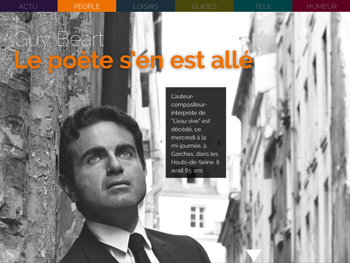 NDewaelheyns's tweet photo. Je rends hommage à Guy Béart dans le nouveau #Soirmagplus ► http://t.co/aQMMxR6eNc #GuyBéart http://t.co/pZ0bUZZNr9