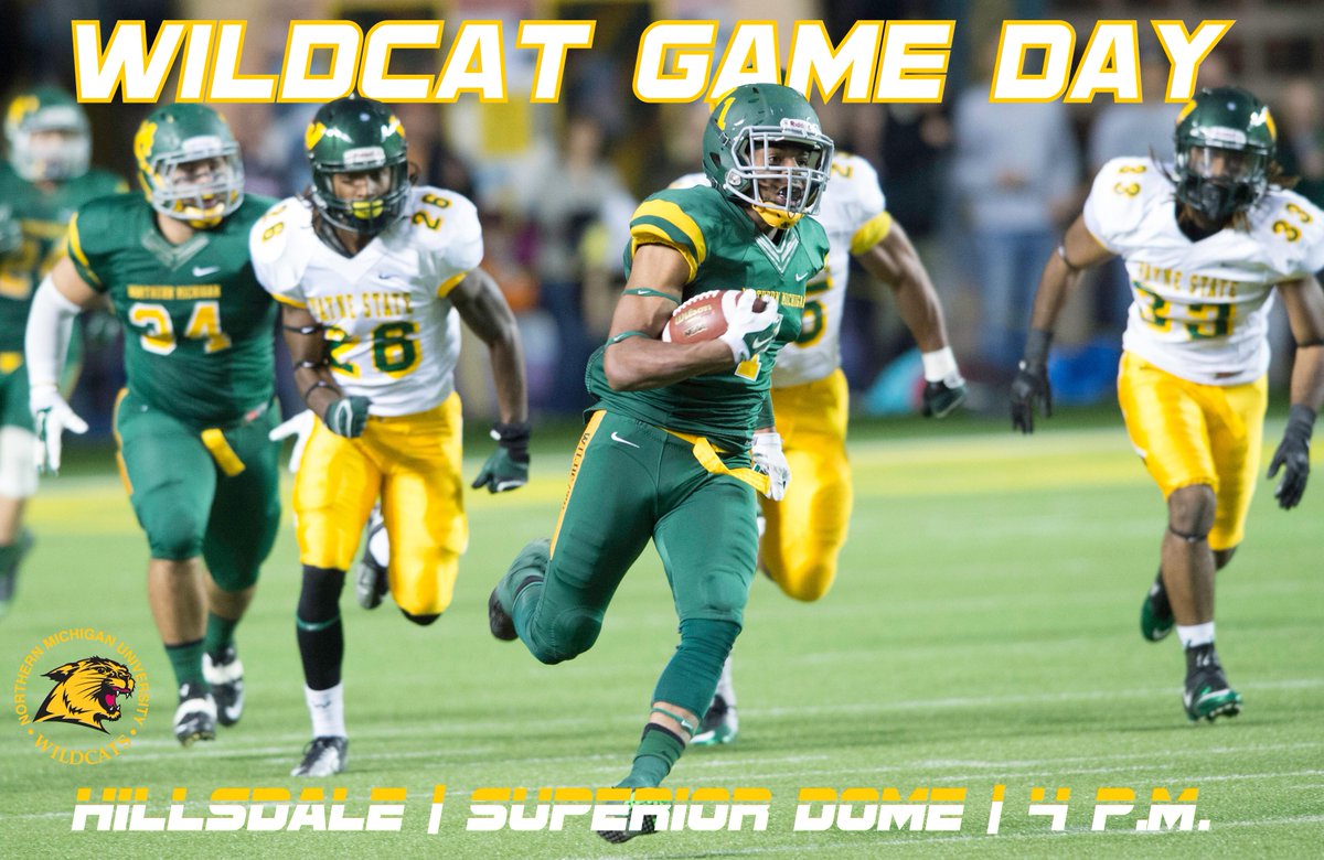 NMU_Wildcats's tweet photo. It's GAME DAY! @NMU_Football will look for a big Homecoming win over Hillsdale at 4 p.m. #Finish http://t.co/Im6P6FbGEU