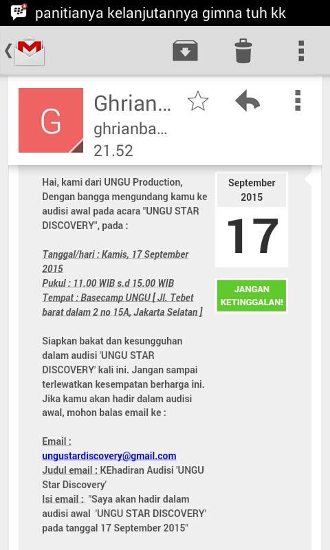 GhrianBand's tweet photo. Alhamdulillah Dpt Audisi Bsk @UNGU_Tweet Dkung #UNGUSTARDISCOVERY GHRIAN BAND_ANDAI AKU BISA: http://t.co/8mZjCauy21 http://t.co/PyPMLv45UK