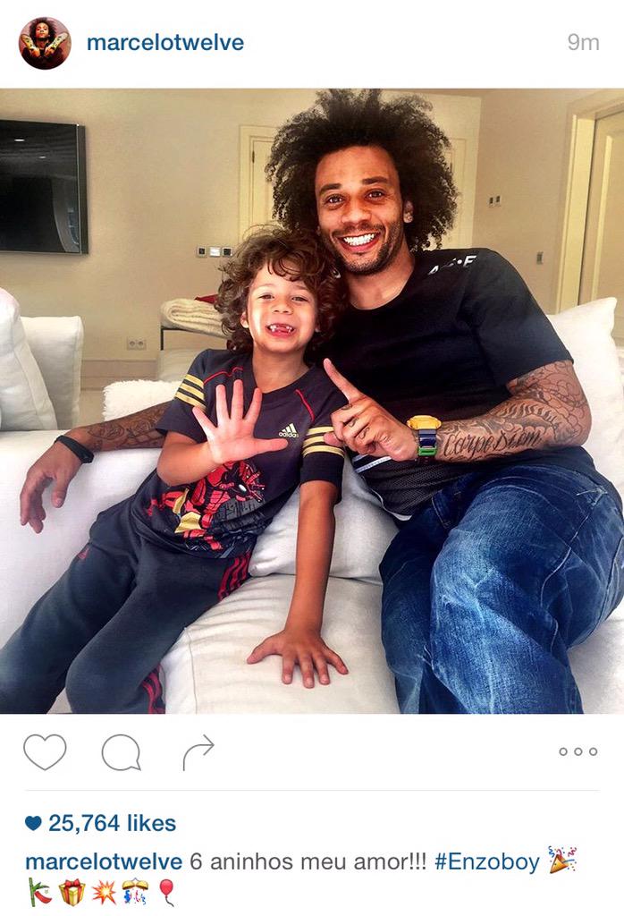 Real Madrid Info Marcelo On Instagram 6 Years Old My Love Enzoboy Http T Co Ewrkx78wmd Twitter