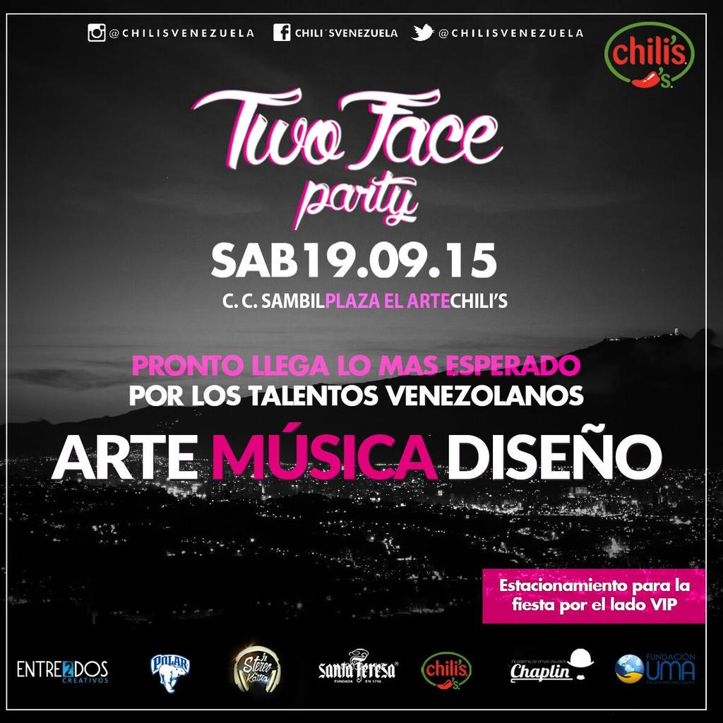 Desd ya en la 95.5 fm @arte_enlaciudad todo sobre #twofaceparty @instereobykatha est sab 19 en <a href="/ChilisVenezuela/">Chilisvenezuela</a>