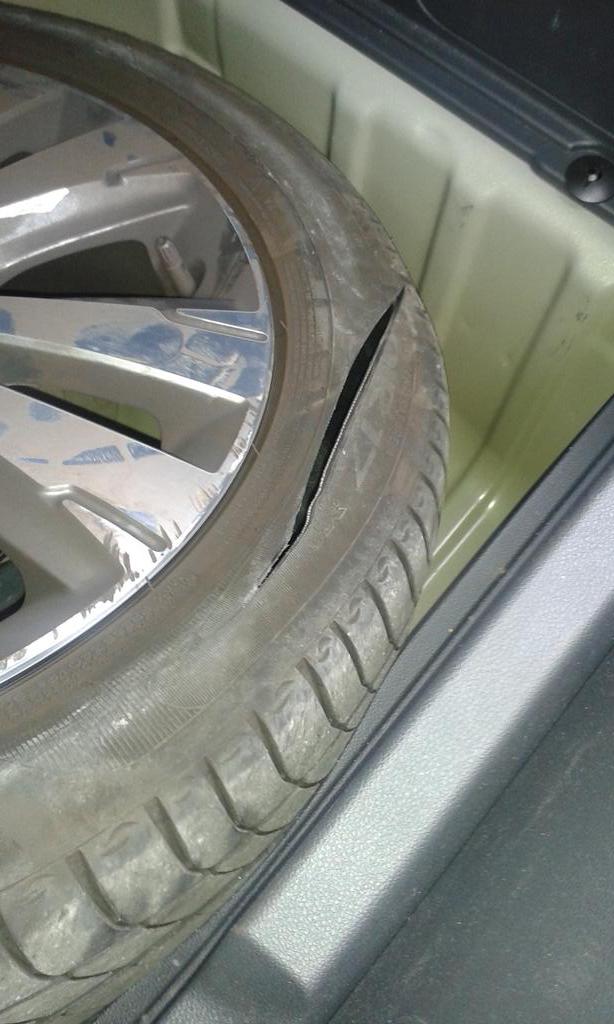 kayhow1945's tweet photo. Some sad person did this to us Saturday night in Burnham. http://t.co/HueJH7vEoL