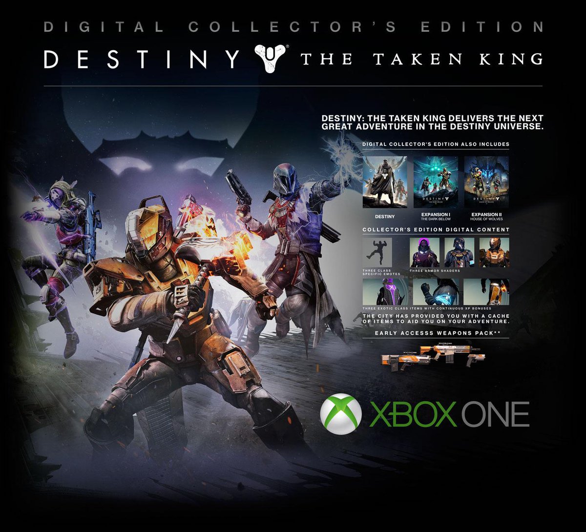 DeltaINTEL's tweet photo. RT + FOLLOW for a chance to win a code for Destiny: The Taken King's Digital Collector's Edition for Xbox One. http://t.co/uG8Ga2sv01