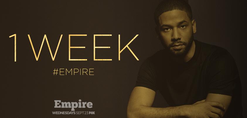 EmpireTVSeries's tweet photo. Who's getting excited for the #EmpireSeason2  premiere? 😱😱 It's only ONE week away! http://t.co/botJVGrQJg